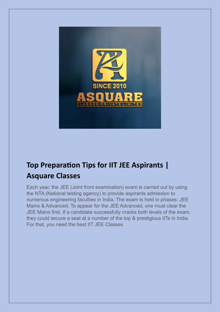 top preparation tips for iit jee aspirants