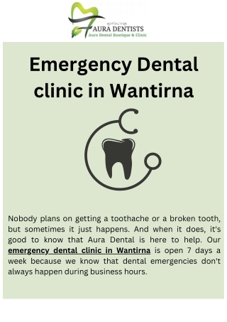 Emergency Dental Services in Wantirna