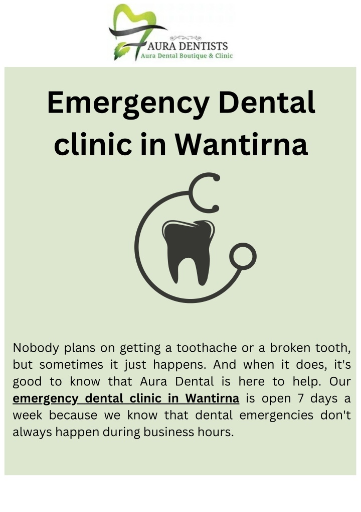 emergency dental clinic in wantirna