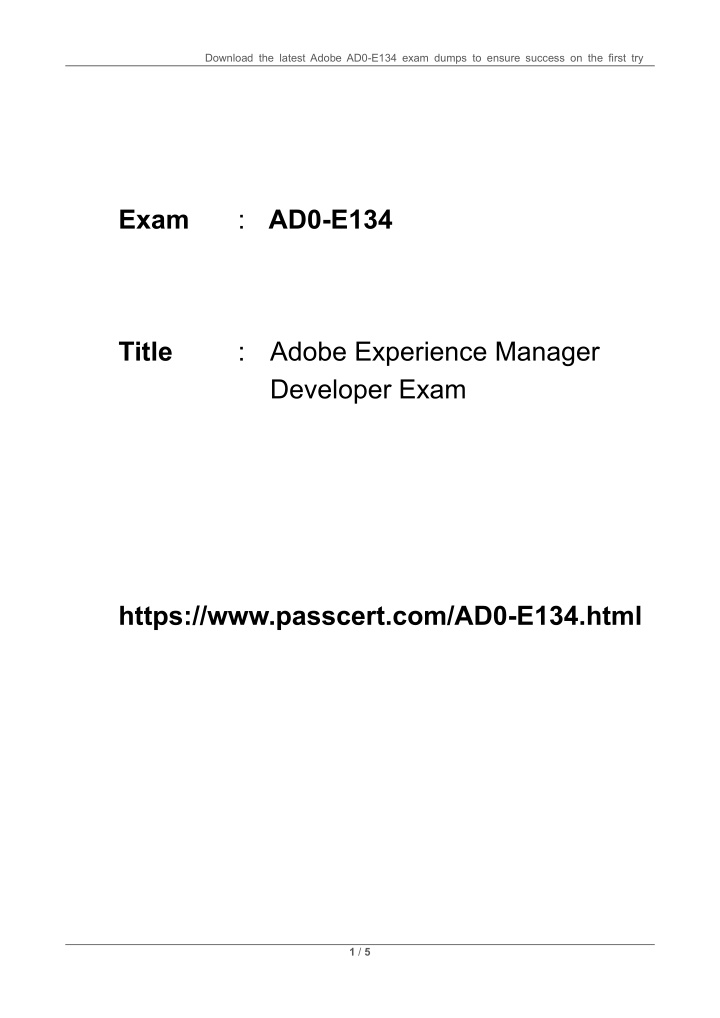 download the latest adobe ad0 e134 exam dumps