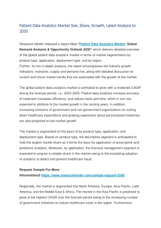patient data analytics market size share growth