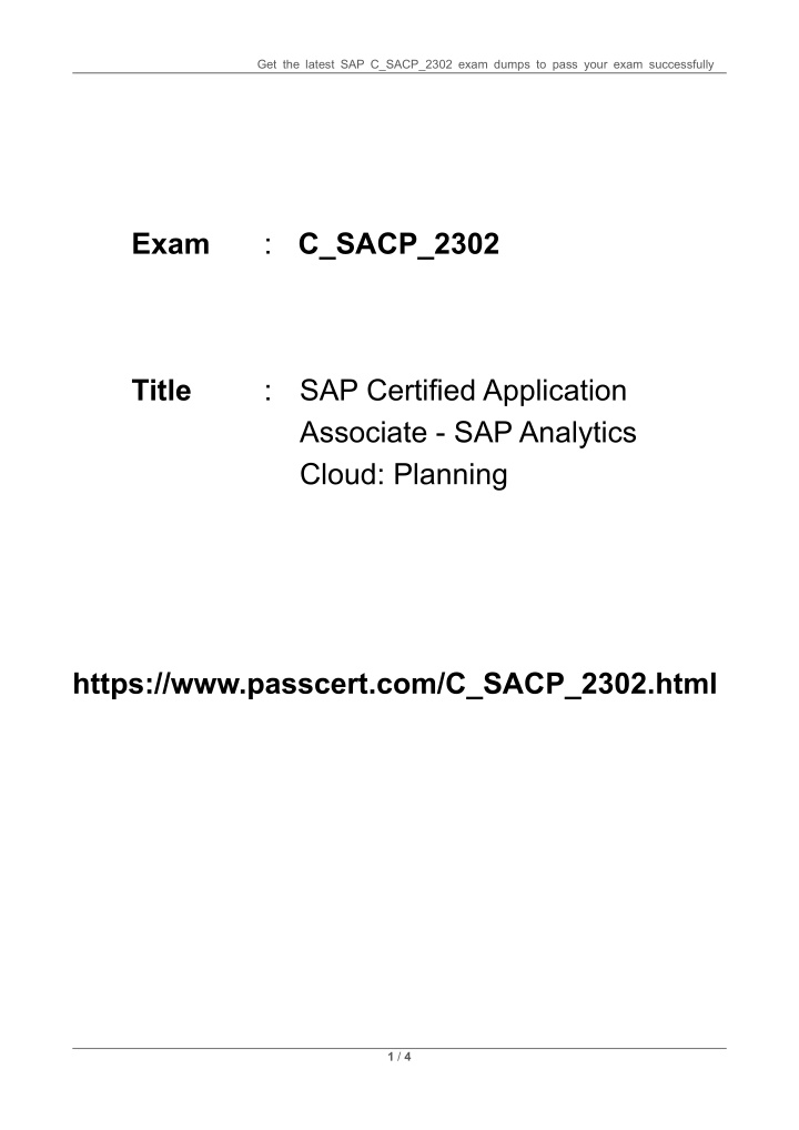 get the latest sap c sacp 2302 exam dumps to pass