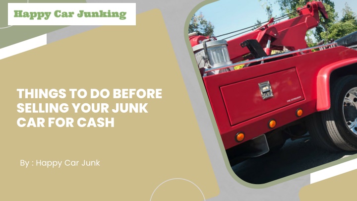 things to do before selling your junk car for cash