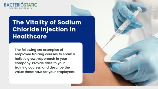 Role of Sodium Chloride For Injection in Healthcare
