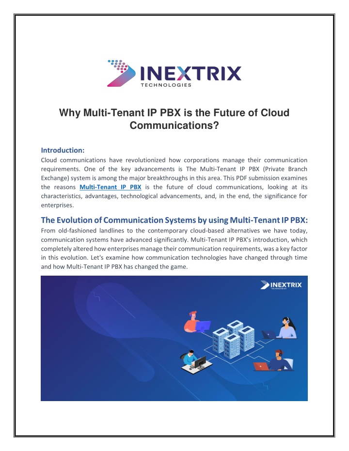 why multi tenant ip pbx is the future of cloud
