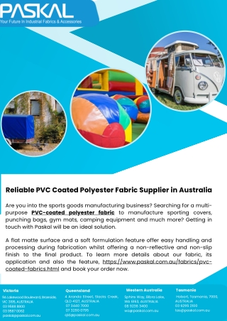 Reliable PVC Coated Polyester Fabric Supplier in Australia