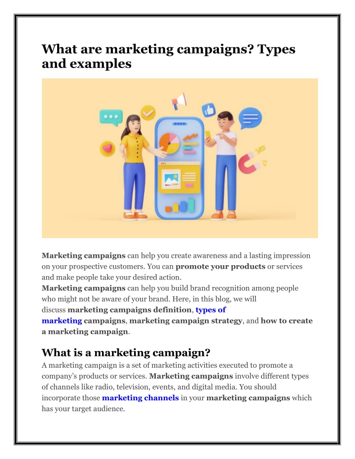 what are marketing campaigns types and examples