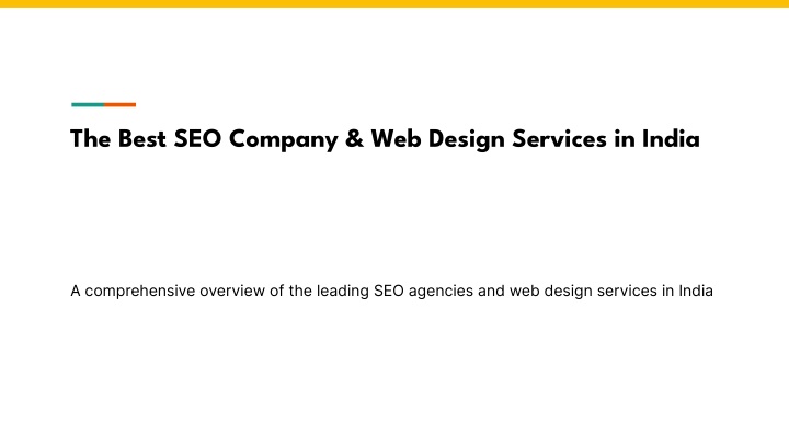 the best seo company web design services in india