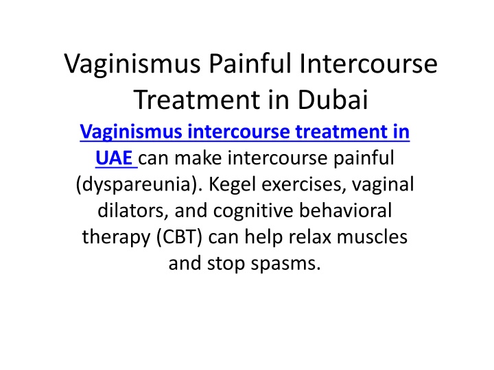 vaginismus painful intercourse treatment in dubai