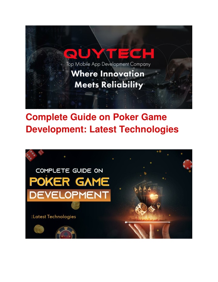 complete guide on poker game development latest
