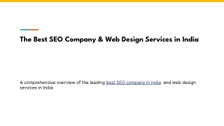 The Top SEO Company & Web Design Services in India