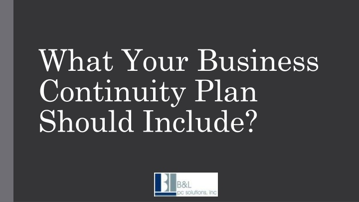 what your business continuity plan should include