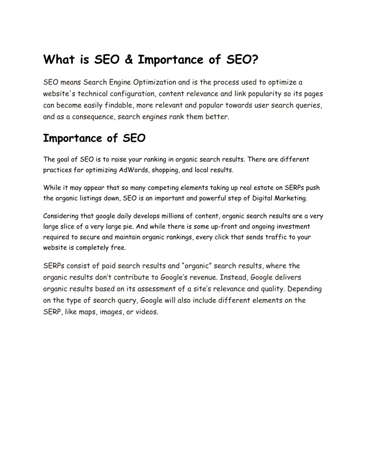 what is seo importance of seo