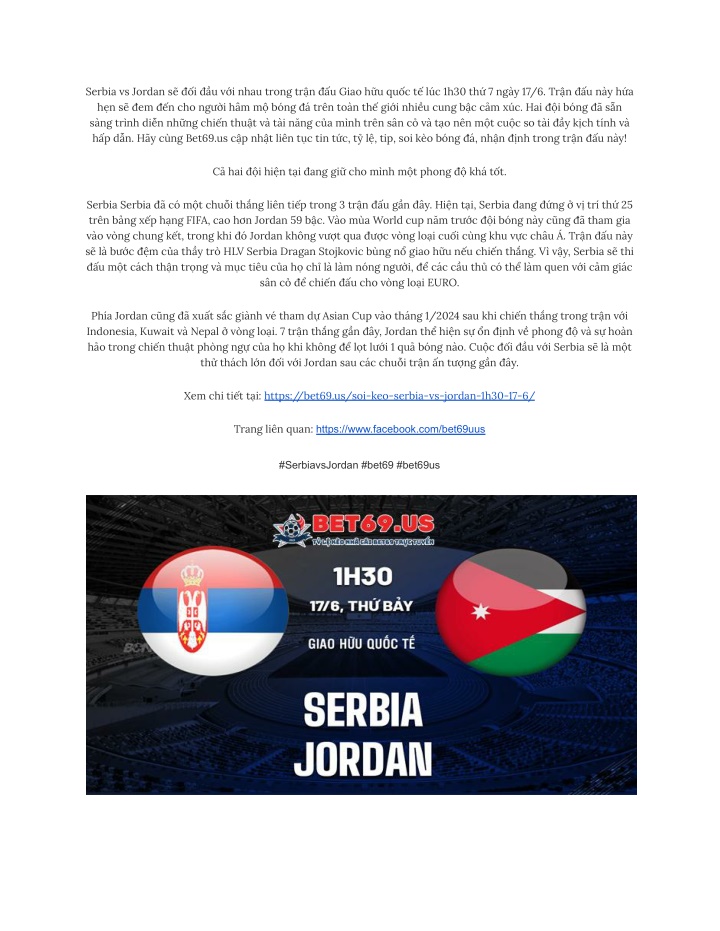serbia vs jordan s i u v i nhau trong tr n u giao