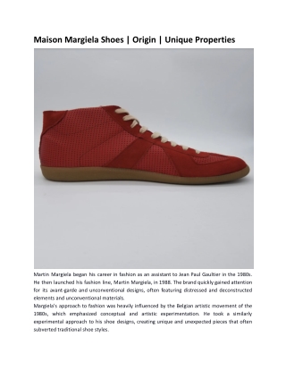 maison margiela shoes origin unique properties