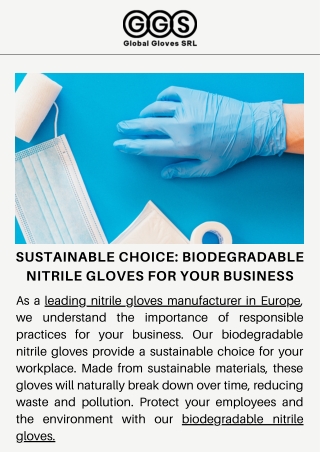 Sustainable Choice: Biodegradable Nitrile Gloves for Your Business