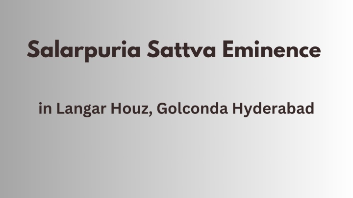 salarpuria sattva eminence