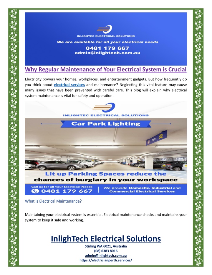 why regular maintenance of your electrical system