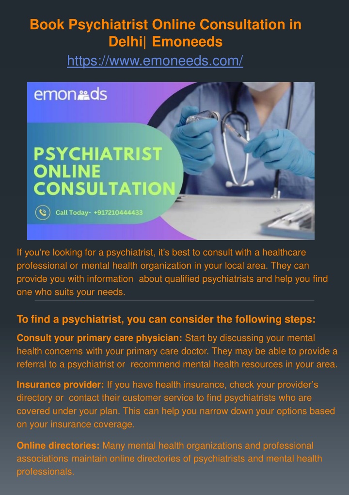 book psychiatrist online consultation in delhi