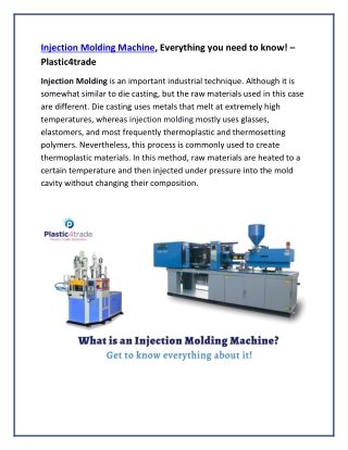 Know Everything about Injection Molding Machine - Plastic4trade