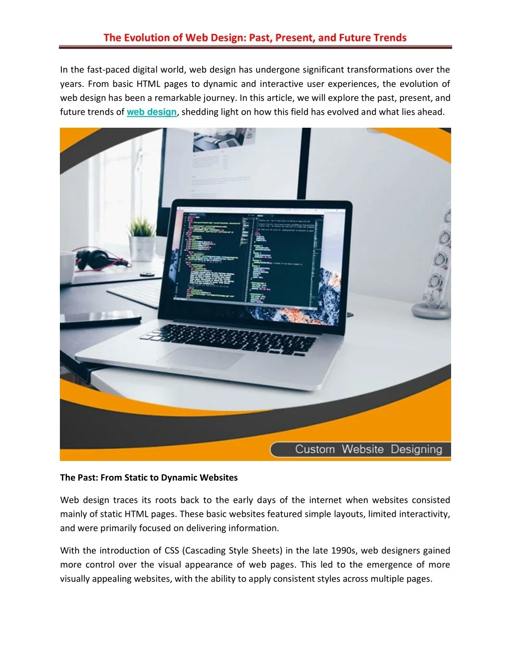PPT - The Evolution of Web Design Past, Present, and Future Trends ...