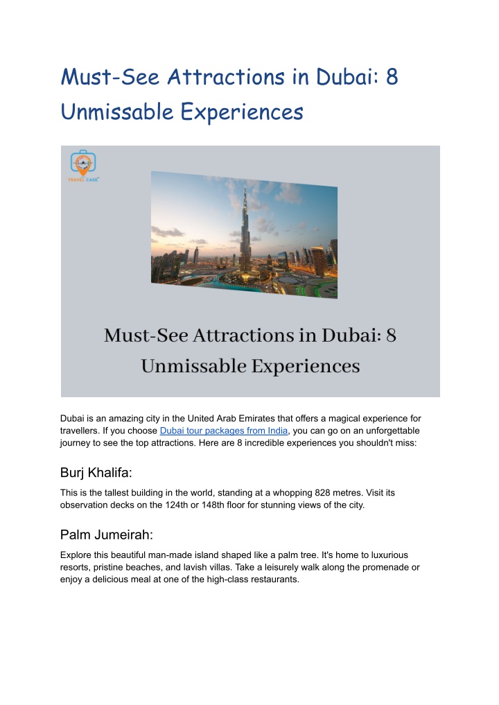 must see attractions in dubai 8 unmissable