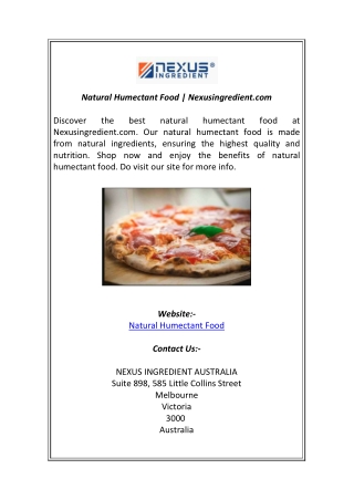 natural humectant food nexusingredient com