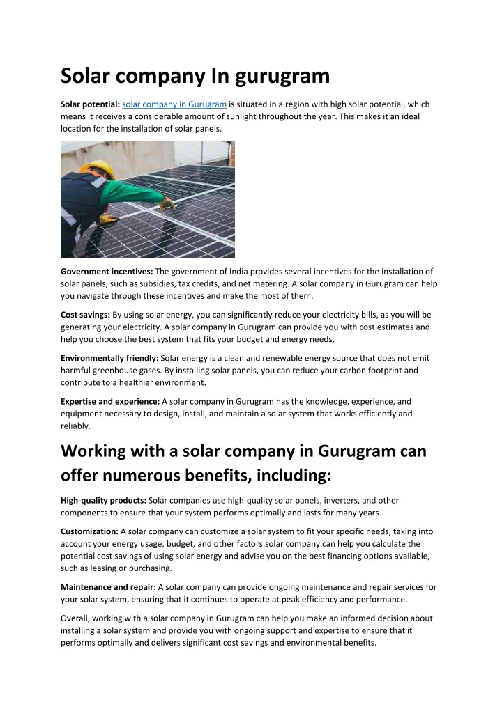 solar company in gurugram