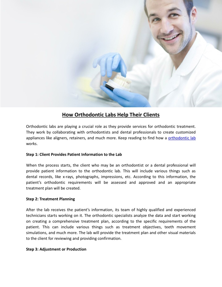 how orthodontic labs help their clients