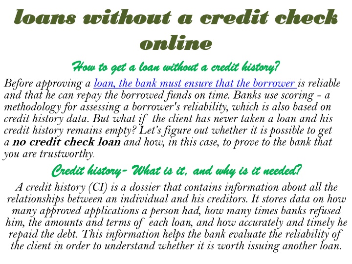 loans without a credit check online