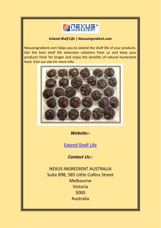 extend shelf life nexusingredient com