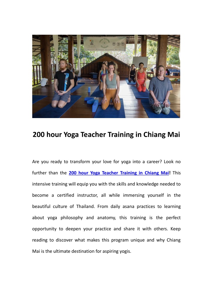 200 hour yoga teacher training in chiang mai