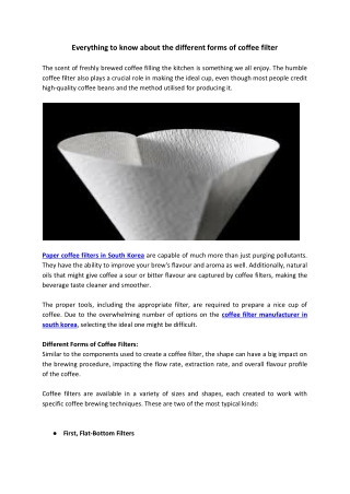 Everything to know about the different forms of coffee filter