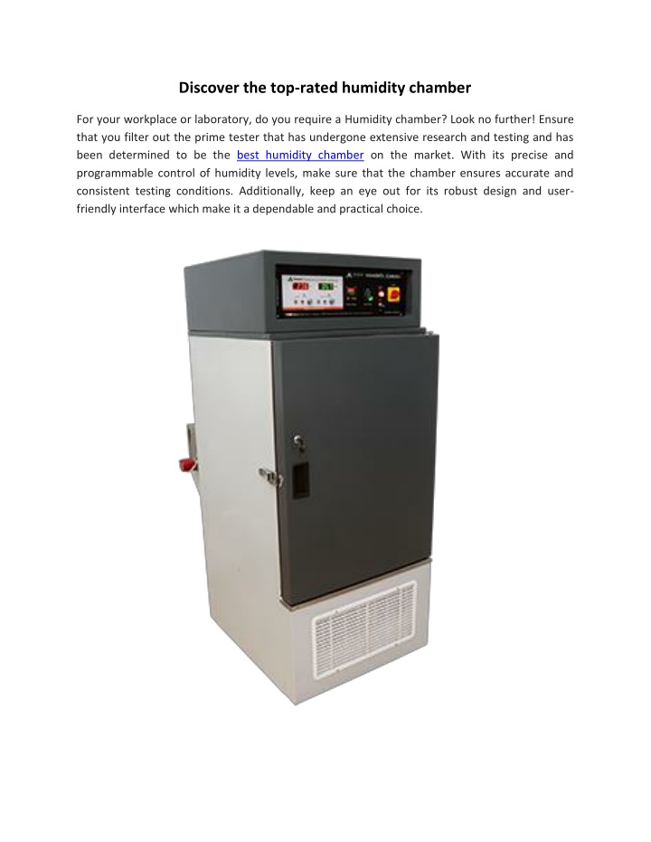 discover the top rated humidity chamber