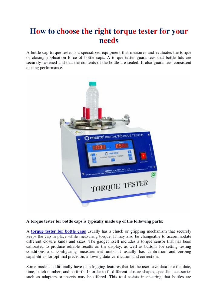 how to choose the right torque tester for your