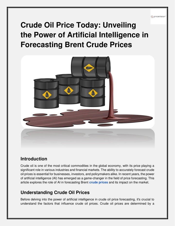 crude oil price today unveiling the power