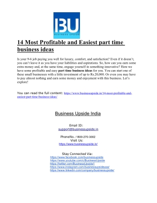 14 most profitable and easiest part time business