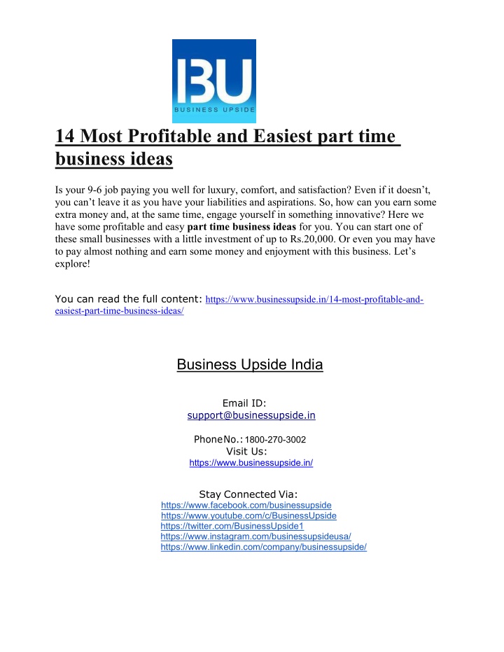 14 most profitable and easiest part time business