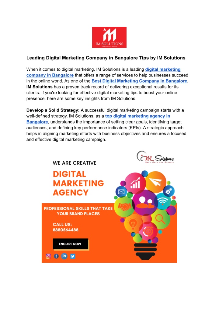 leading digital marketing company in bangalore