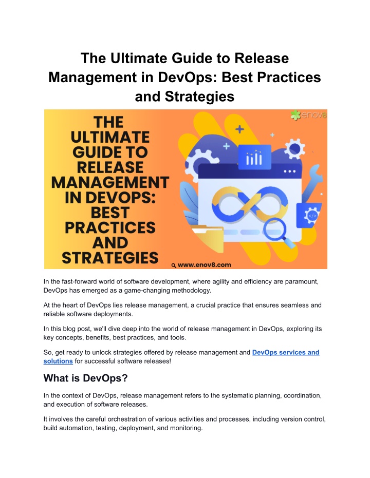 the ultimate guide to release management