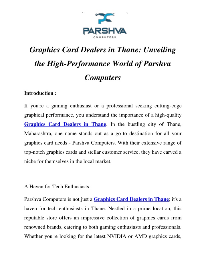graphics card dealers in thane unveiling