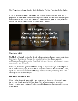 MLS Properties