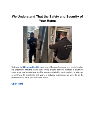we understand that the safety and security