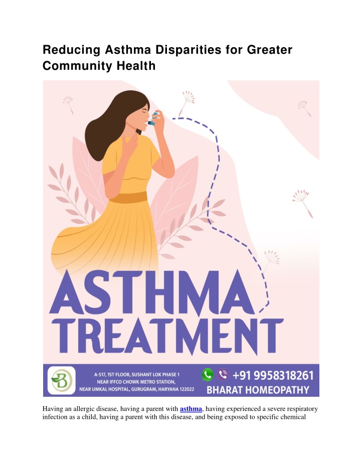 reducing asthma disparities for greater community