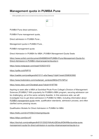 PUMBA Pune  management quota Direct admission in PUMBA Pune  Call@ 9354992359     -sites.google.com-Management quota in