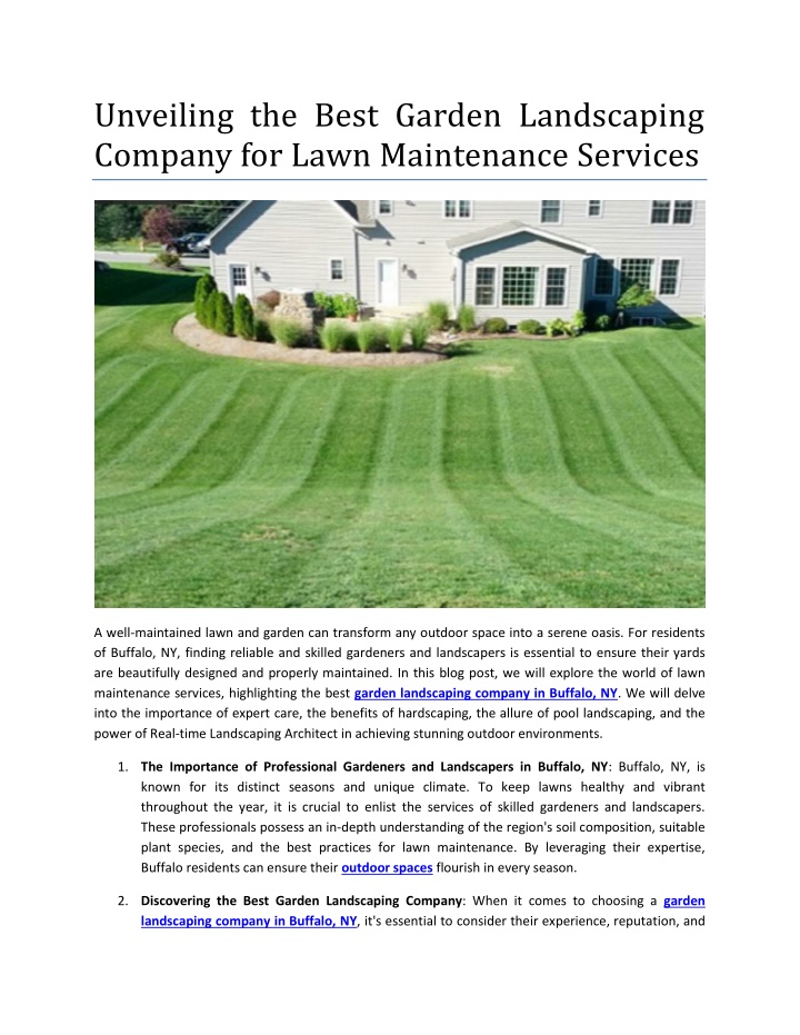 unveiling the best garden landscaping company