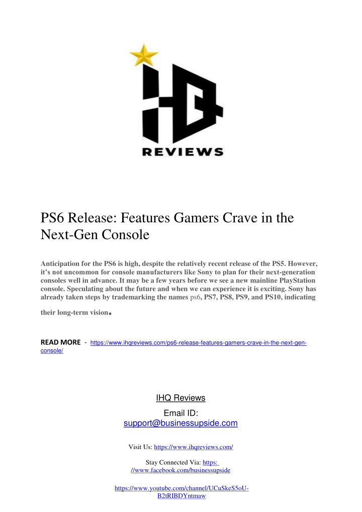 ps6 release features gamers crave in the next