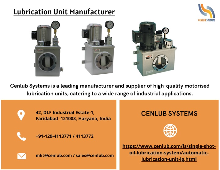 lubrication unit manufacturer