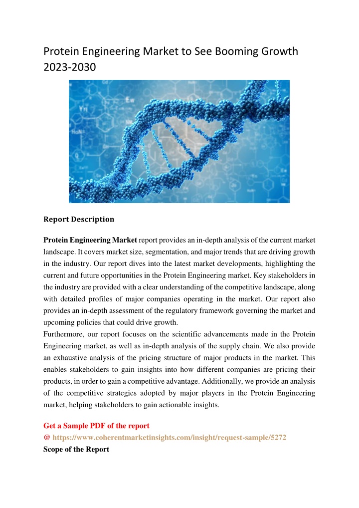 protein engineering market to see booming growth