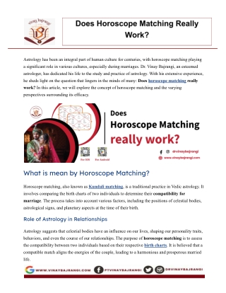Does Horoscope Matching Really Work